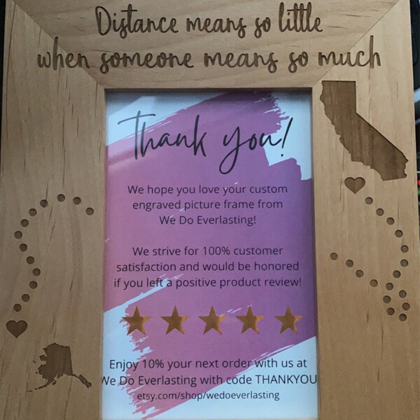 Long Distance Relationship Picture Frame, Gift for Friend, Birthday ...
