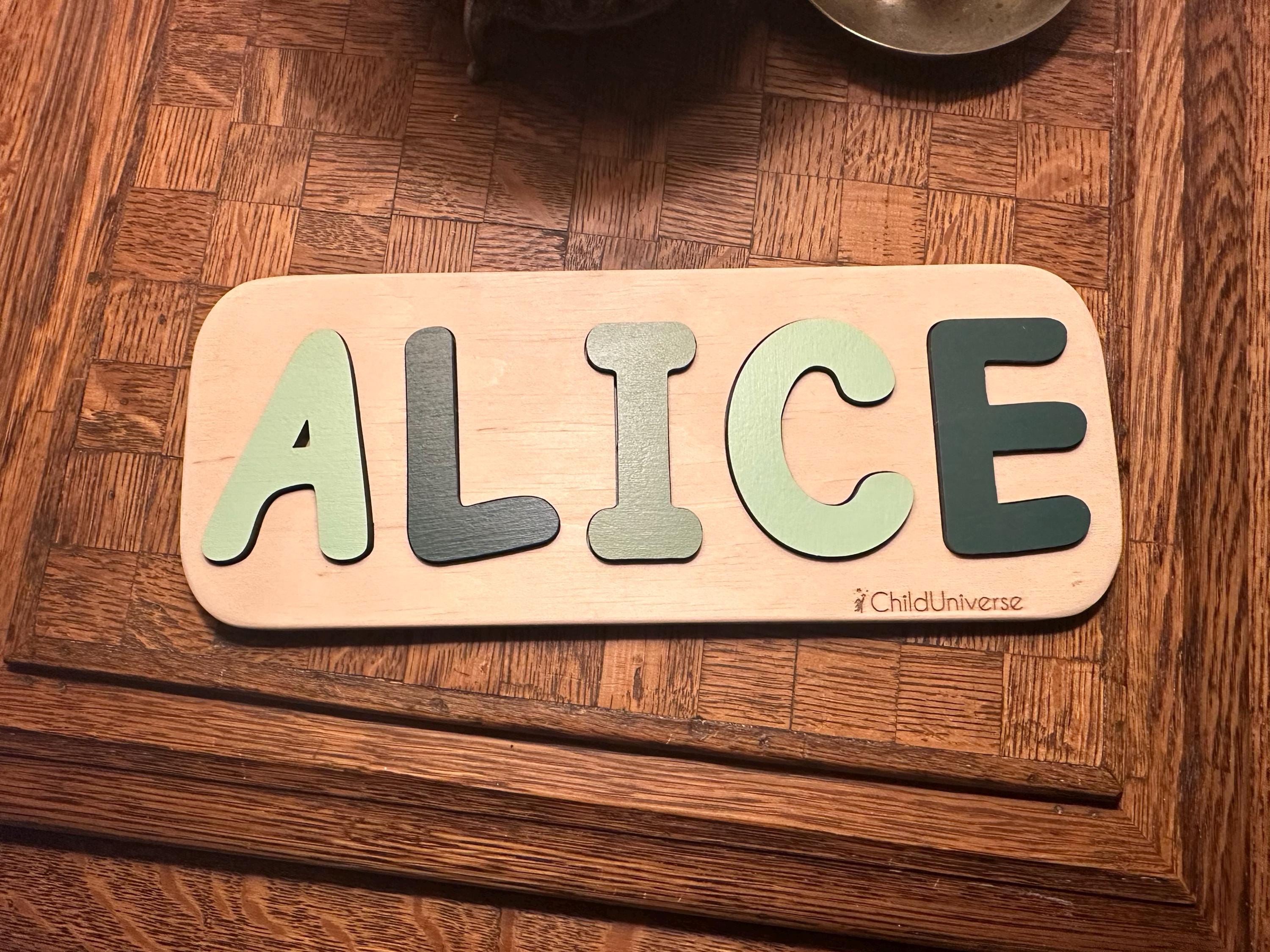 New Baby Gift Wood Name Puzzle for Toddler Montessori Puzzle, First Birthday Gift for Baby Boy Baby Girl, Wooden Toys, Custom Gift for Kids