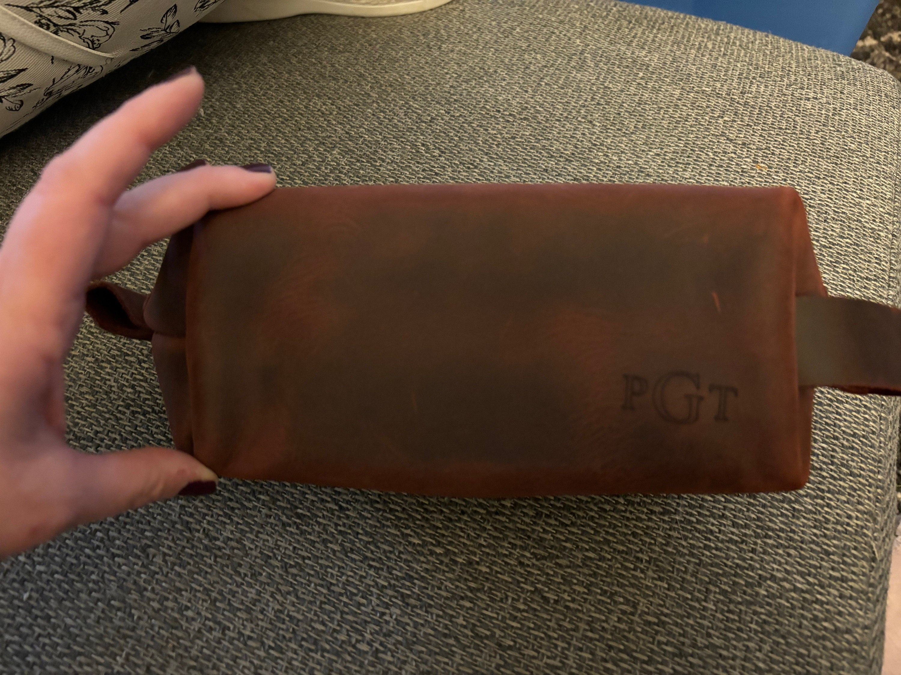 Personalized Men&#39;s Leather Dopp  Bag Groomsmen Gifts Men&#39;s Travel Dopp Kit Custom Leather Dopp, Anniversary Gift for Him, Gift for Father