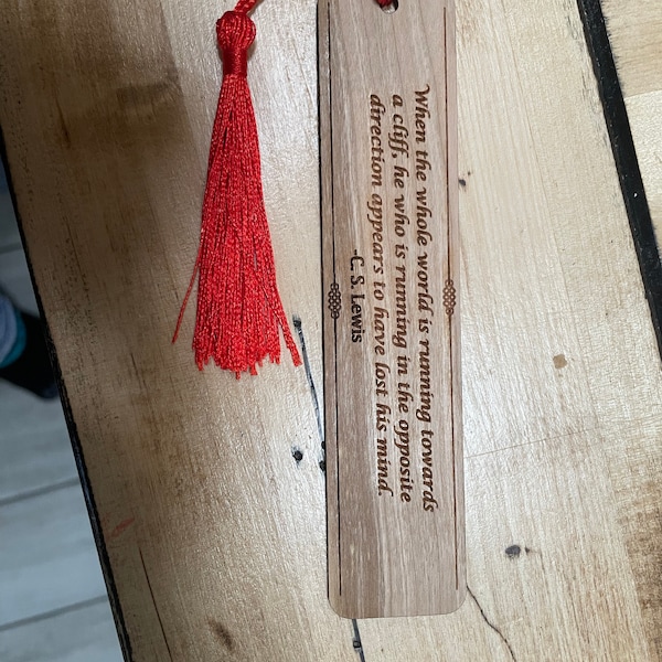 Custom Message Engraved Wood Bookmark - Perfect Personalized Gift ...