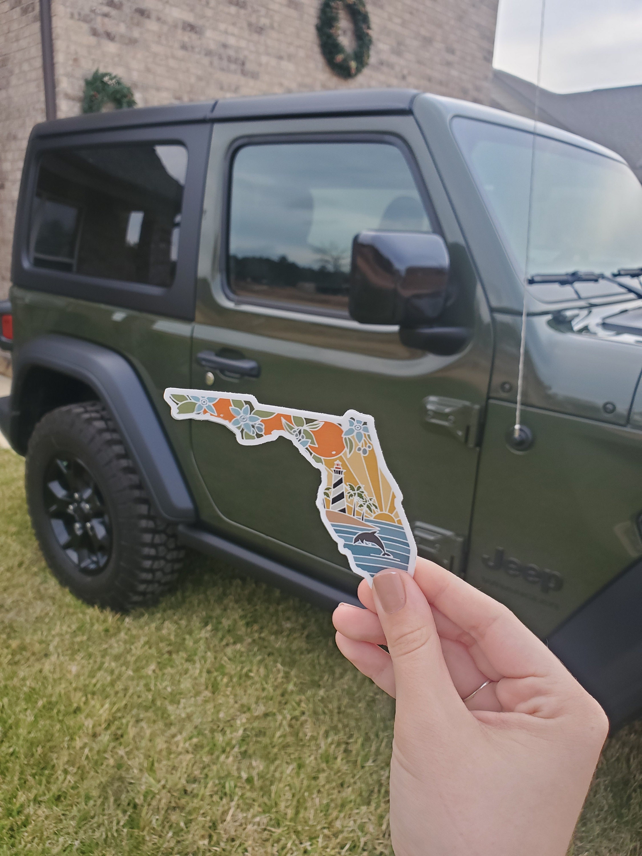 Florida Durable Sticker | High Quality Bumper Sticker | United States Vinyl Decal | Weatherproof Sticker | Water Bottle Sticker | 4&quot;