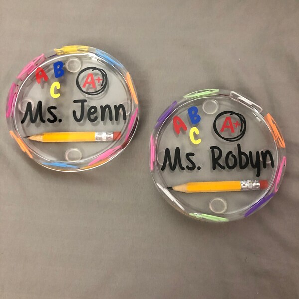 Teacher Appreciation Gift Custom, Teacher Coaster, Epoxy Resin Art ...