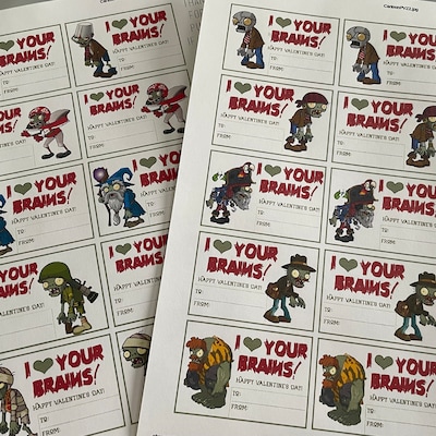 INSTANT DOWNLOAD Plants Vs Zombies Inspired Valentines Download and ...