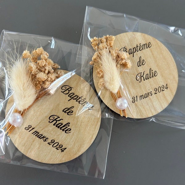 Magnet Bois Pour mariage / baptême , cadeau pour invité mariage - Etsy ...