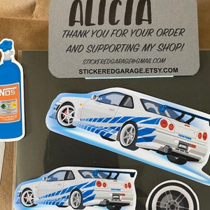 The Fast and the Furious Matte Vinyl Sticker 1994 Toyota Supra Mark IV