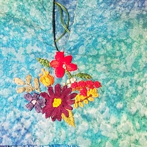 Stick and Stitch Embroidery Design, Hand Embroidery Flower Pattern, Peel and Stick Transfer ...