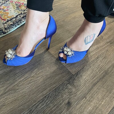 navy blue wedding shoes wide fit