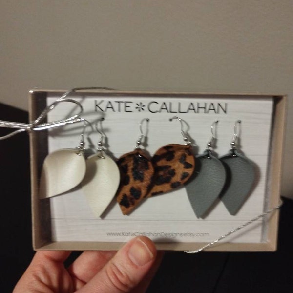 Premium Animal Print Leder Kleines Blatt Set, Glamour Animal Print