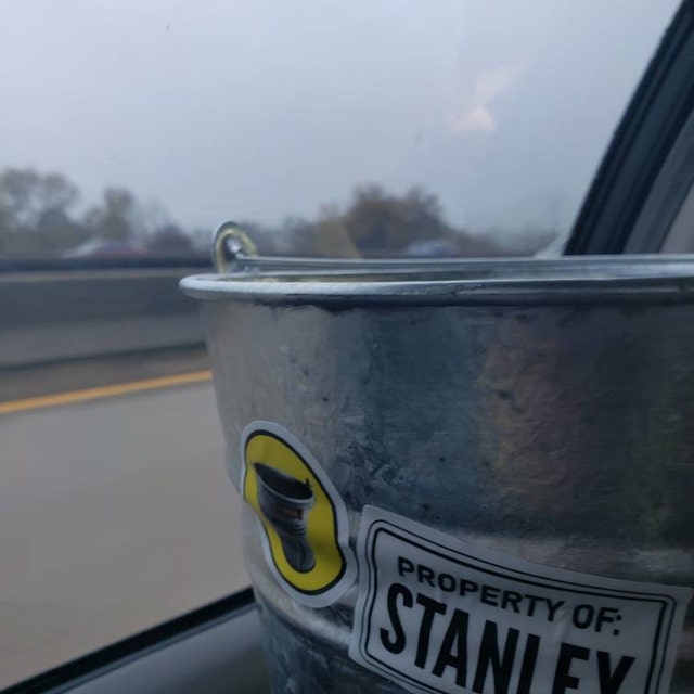 The Stanley Parable Bucket Sticker Property of Stanley Sticker by 0Davgi0