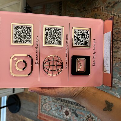 Triple Icon and QR Code Instagram Business Social Media Sign - Etsy