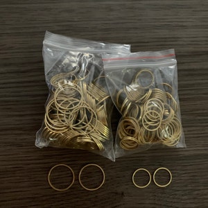 100pcs Raw Brass Hollow Round Pendant Charms Raw Brass Circle Wire ...