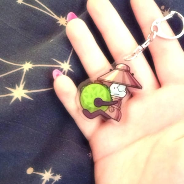 HFJONE Airy Enamel Pin, Acrylic Keychain, and Holographic Vinyl Sticker ...