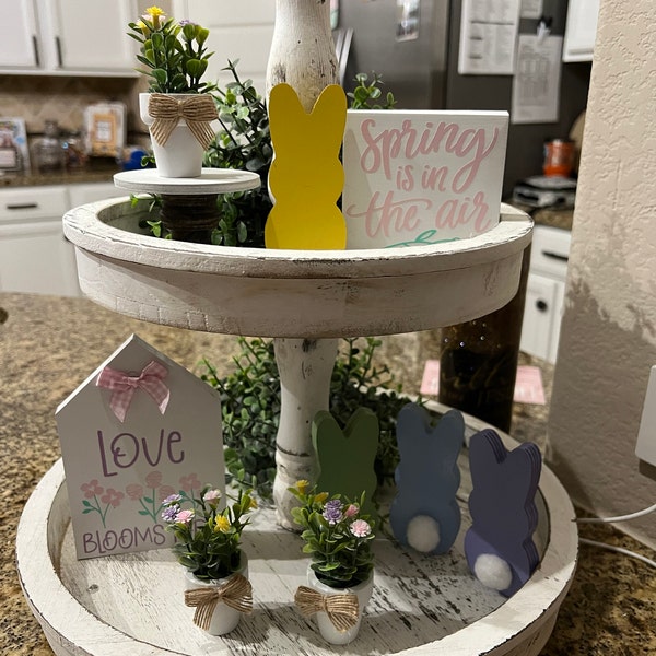 Spring Mini Decorations Spring Tiered Tray Decor Bundle, Spring Decorations for Home, Spring ...