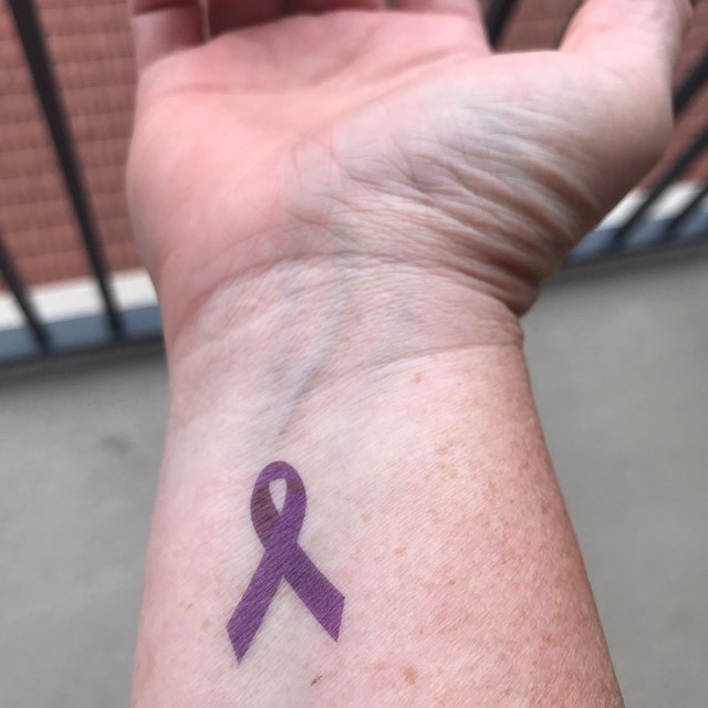 Purple Ribbon Tattoo – Tattoo for a week