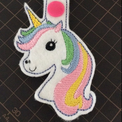 Cute Little Unicorn in the Hoop Snap/rivet Key Fob - Etsy