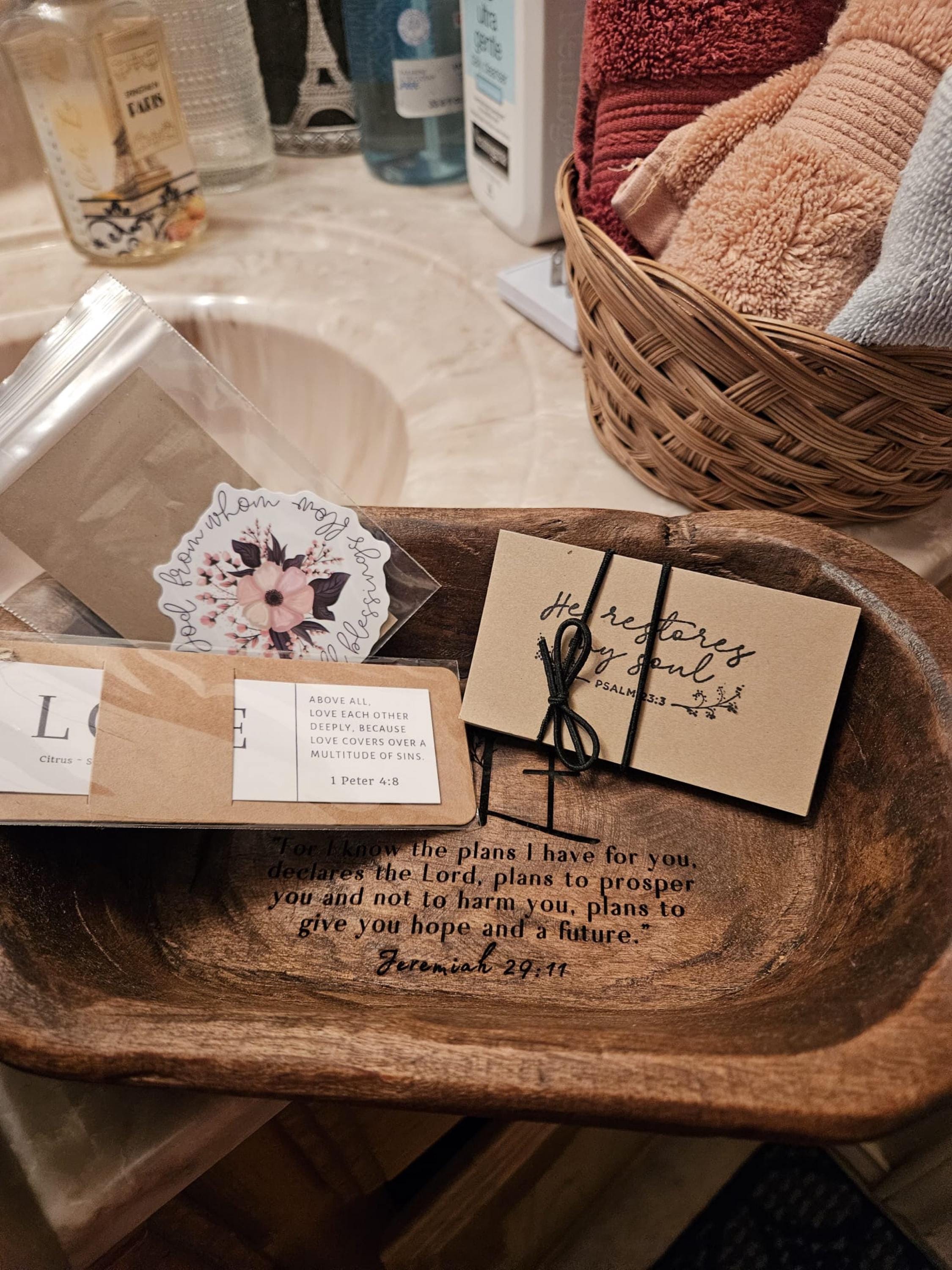 Personalized Small Prayer Bowl | Dough Bowl |Wood Prayer Bowl | Best friend gift | Custom Catch All Tray | Personalized Gifts