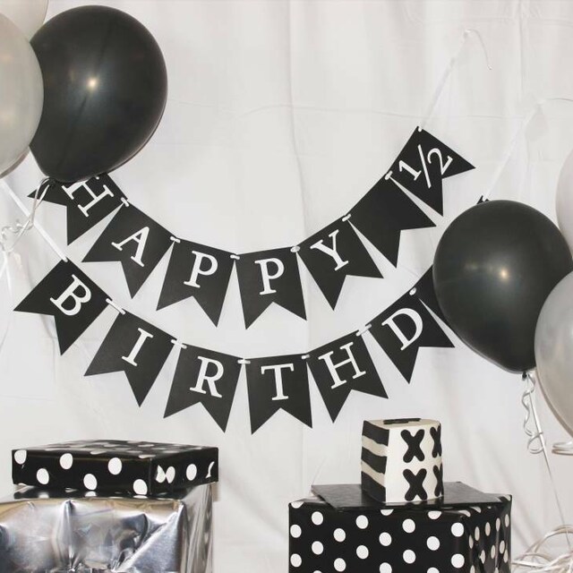 Happy 1/2 Birthday Banner Für Babys 6 Monate – Glitzer-Banner Für Halbjahresfeier & Fotoshooting