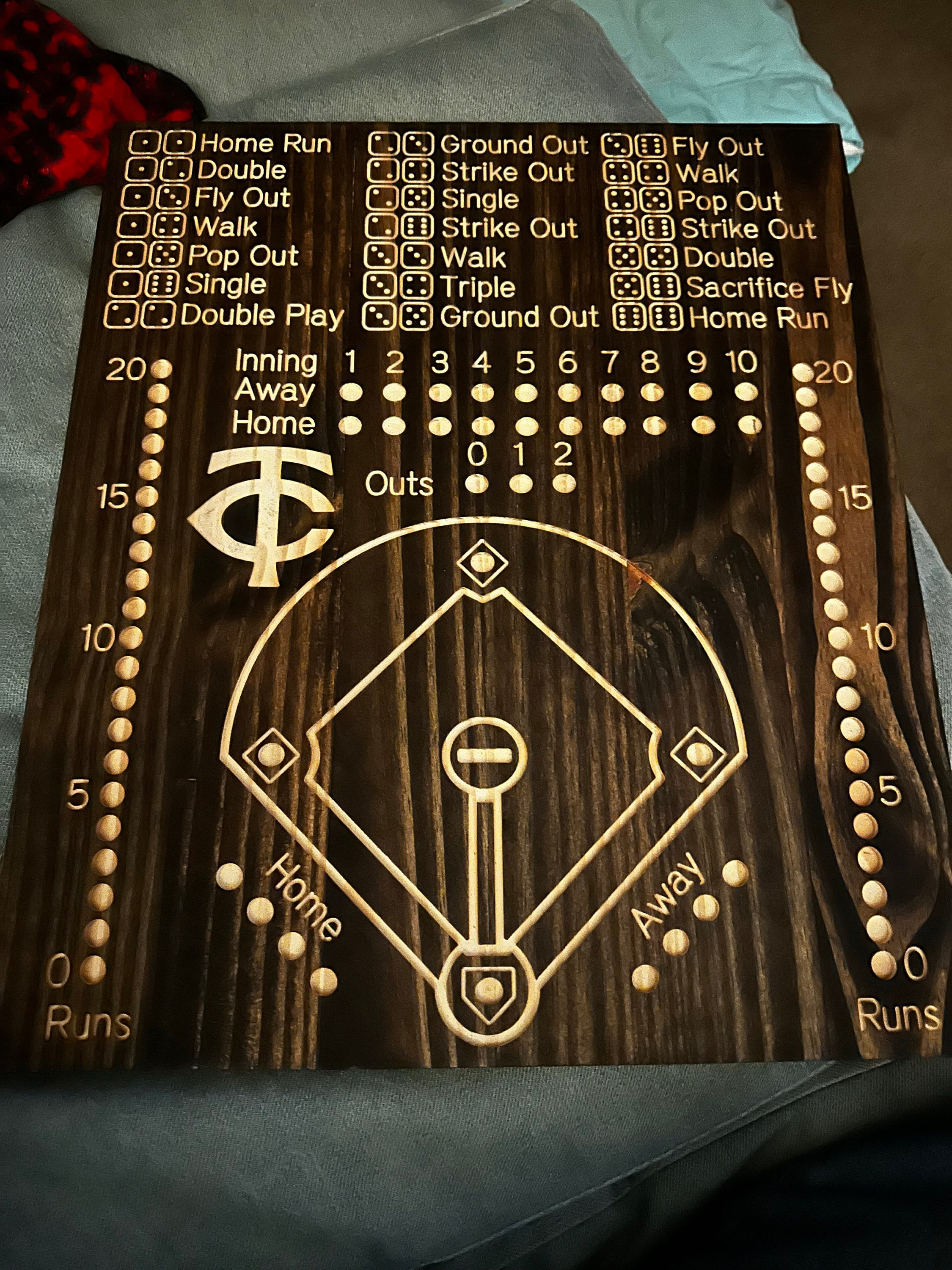 Baseball Dice Game wooden board game, family board games, family game nights, games for adults, baseball lovers