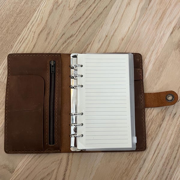 Personalized Genuine Leather A6 Diary Planner Notebook, Custom Handmade ...