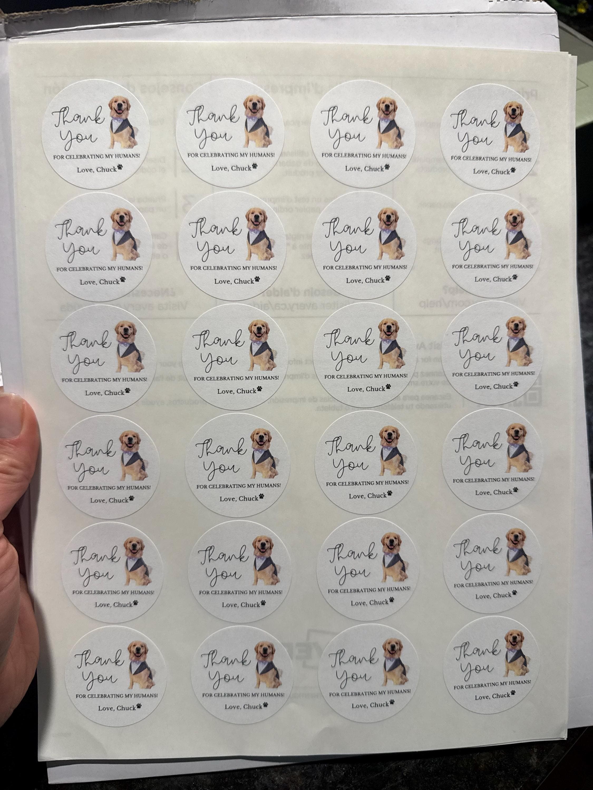 Personalizable Picture Dog Treat Wedding Favors|Doggie Goodie Bag|Thank You for Celebrating my Humans|Personalized Sticker and Treat Bags