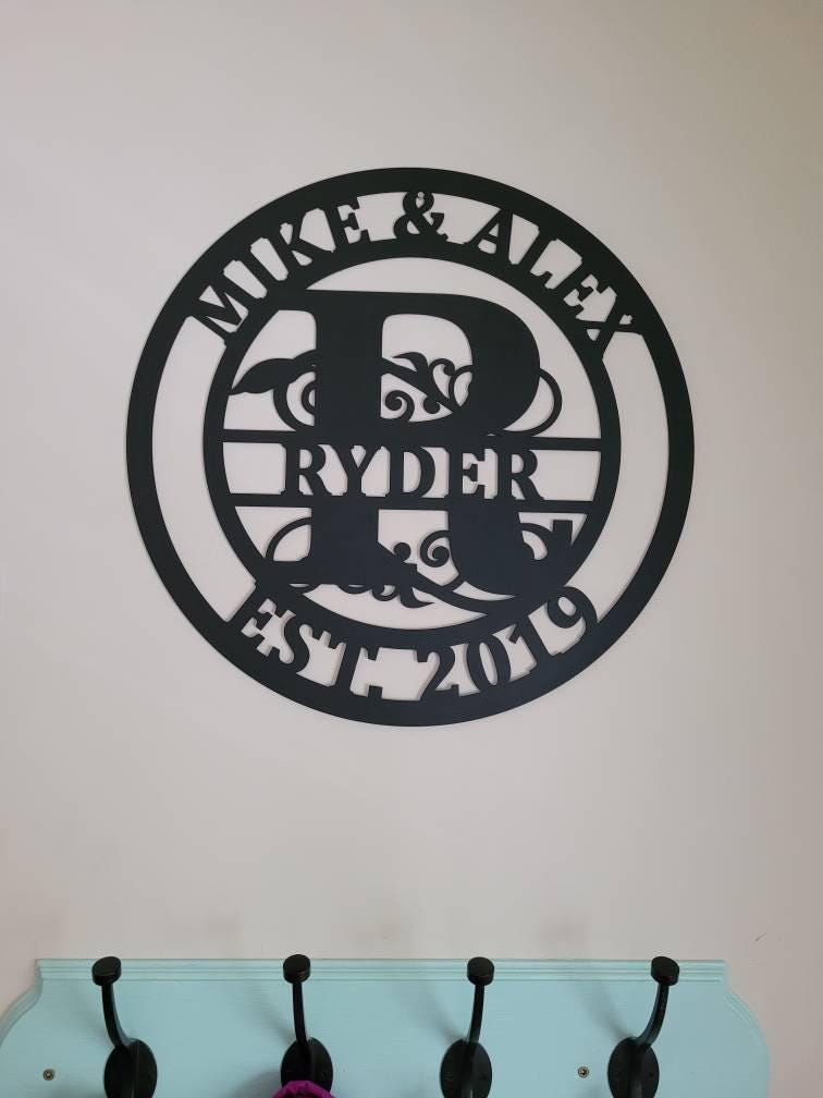 Custom metal monogram, personalized Family Name Metal Sign, Last Name Sign, Initial, Metal Monogram,  Housewarming Gift, Wedding Anniversary