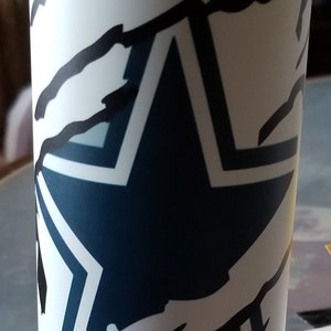 30oz Skinny Tumbler. Dallas Cowboys Beer Can Inspired Design. With ...