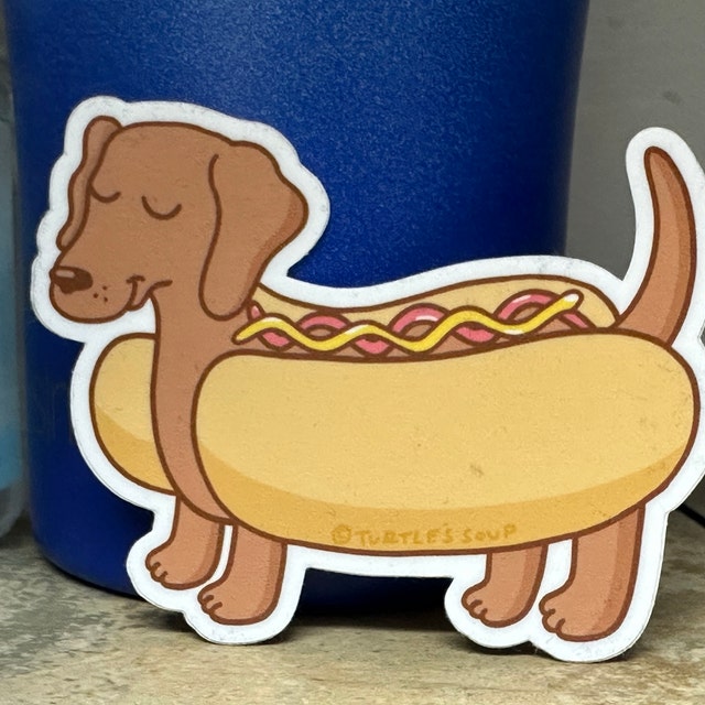 New Cute Dog Dachshund Dog Graffiti Sticker Battery Car