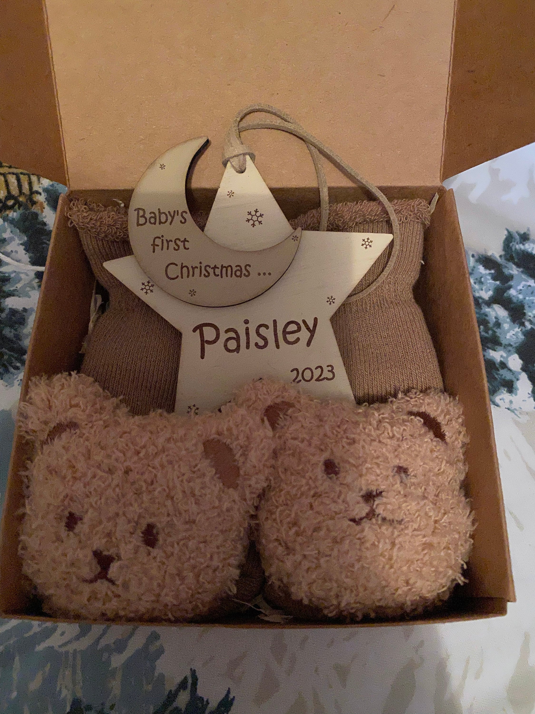 Baby&#39;s first Christmas gift box for baby Christmas gift for baby Christmas bauble Christmas tree bauble gift for new mum and dad baby gift
