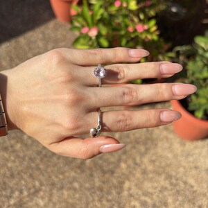 Bague tourmaline rose en argent sterling - bague de fiançailles ...