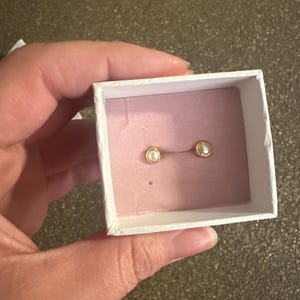 Customer photo from Sign in with Apple user, Dainty Raw Pearl Stud Earring