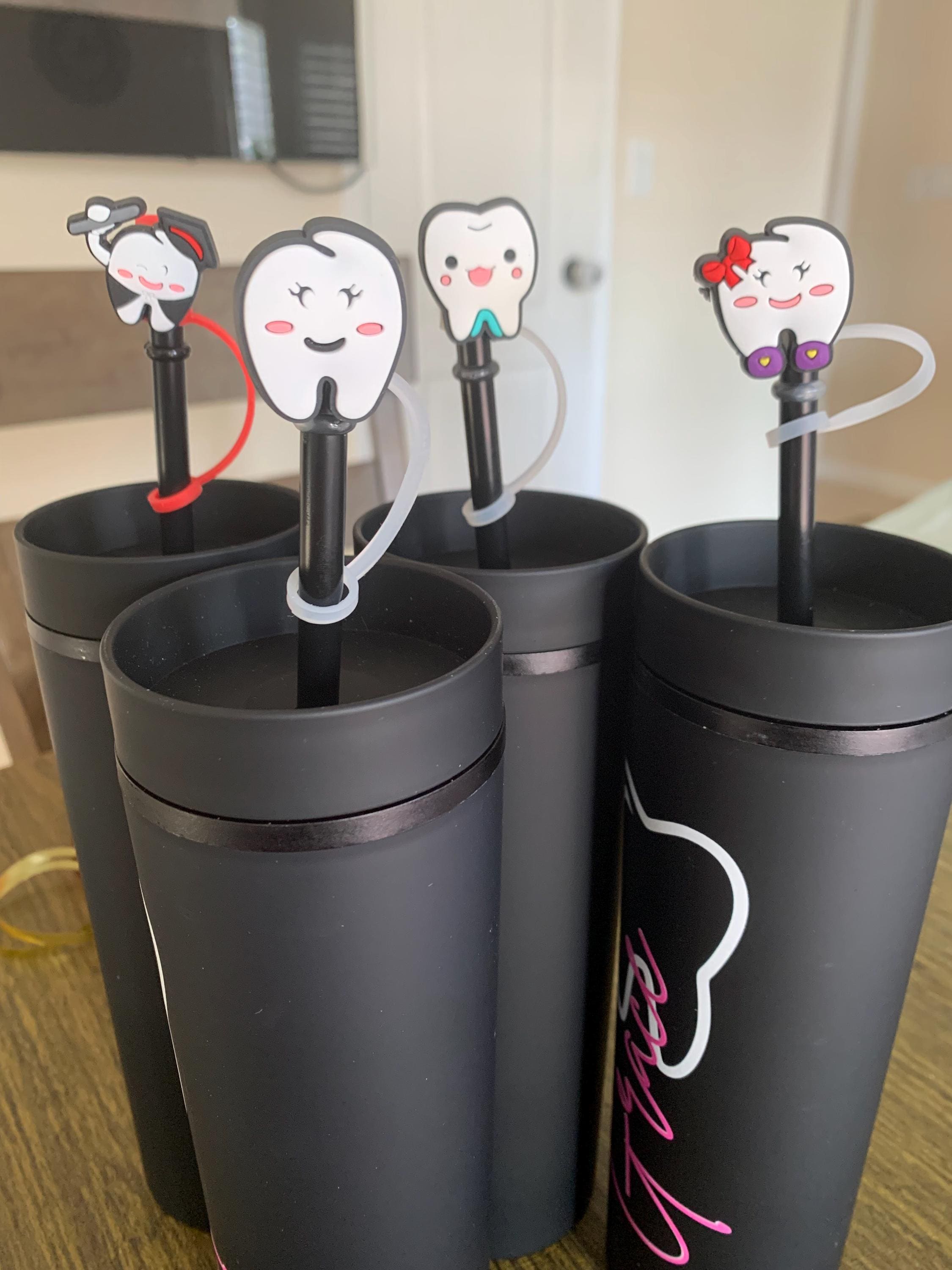 Dental Straw Cover Dental Assistant Tumbler Accessory Dental Student Stanley Straw Topper Dental Hygienist Life Dental Office Gift Dentist