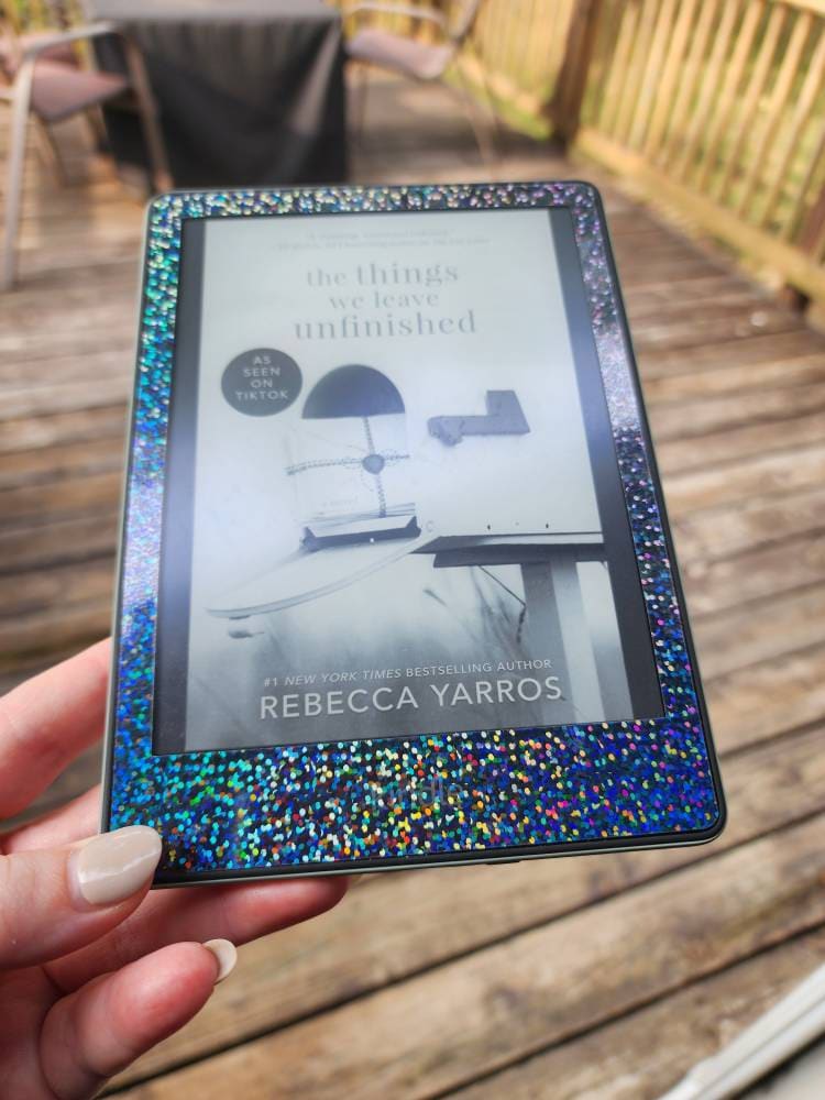 Holographic Sparkle E-Reader Skin, Removable Kindle Paperwhite, adhesive skin holographic kindle decal, sparkly kindle basic, kindle oasis