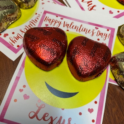 Emoji Valentine, Printable Heart Eyes Emoji Valentine, Candy Valentine ...