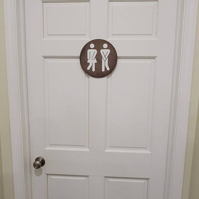 3D Pair of Restroom Signs, Man and Woman Door Signs, Modern Farmhouse ...