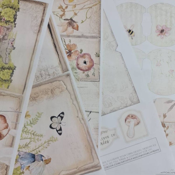 Fairy Garden Junk Journal Kit, Fairies Forest Door Cottagecore Magic ...