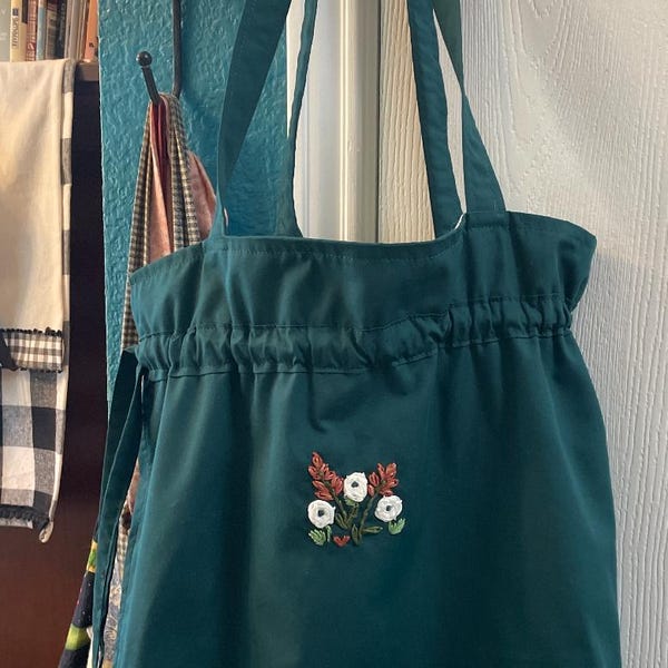 Drawstring Tote Bag Pdf Sewing Pattern, Womans Easy Beginner Linen ...