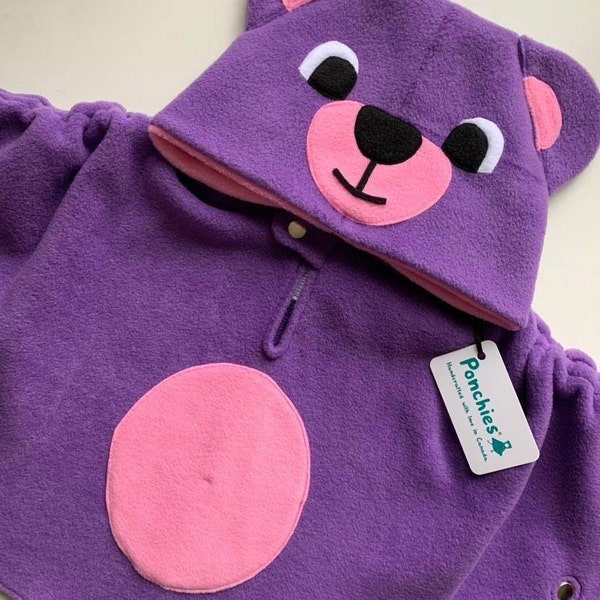 Baby Bamboo Sponge Poncho Bear - Cream