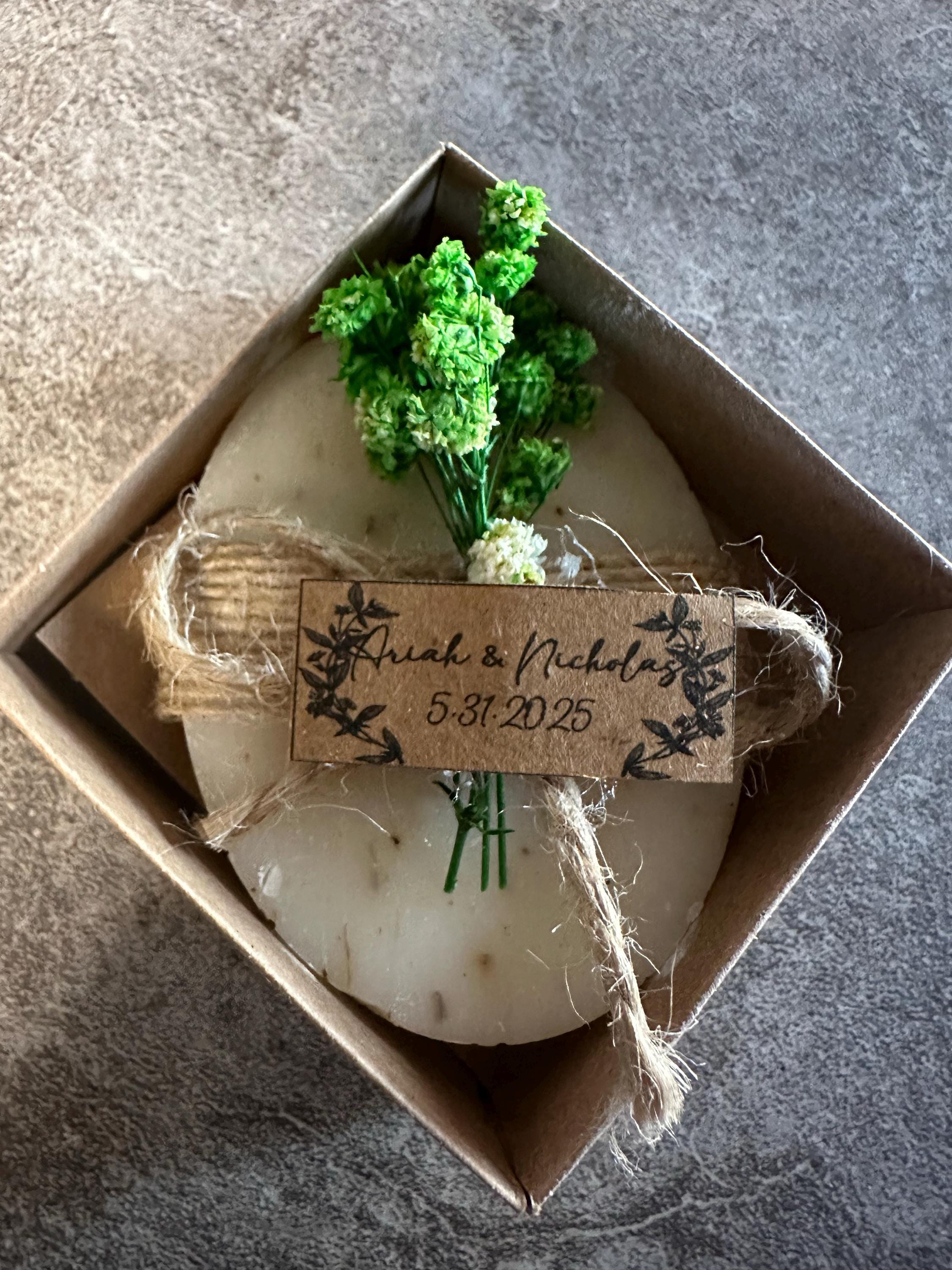 50 PCS Custom Bulk Bridal Shower Soap Favors, Bulk Wedding Favors, Rustic & Unique Bridal Shower Favors, Custom Party Guest Soap Favors