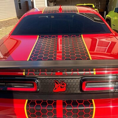 Honeycomb Racing Stripes Dual 10 for 2015 Challenger With Hood Scoop ...