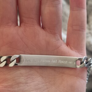 Men s Oxidised Sterling Silver Antique Finish Identity ID Bracelet Including Engraving to Front 8.5 or 9 Length Jewellery Lover Gift Etsy