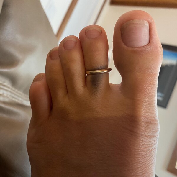 3mm Copper Toe Ring- Silk Texture - Etsy Canada