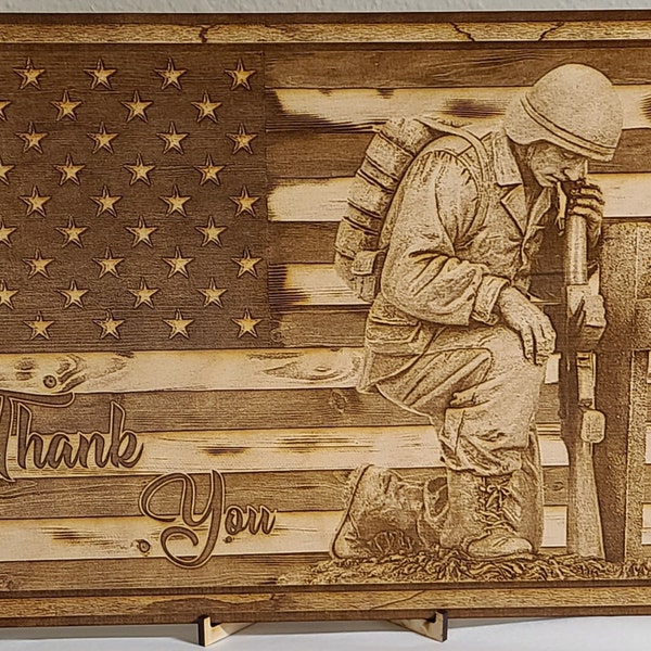 Glowforge Digital Laser Ready Design File - Military Soldier American ...