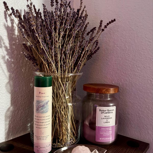 Reiki Charged Intention Candles, 7" Herbal Scented Manifestation Candle ...