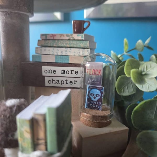 Bookworm Window Display Custom Favorite Book Mini Display Bookish Gift for Book Lover Tiny Book ...