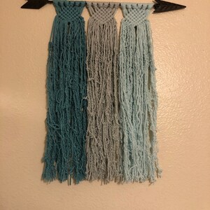 Ombre Teal azul Macrame pared colgante decoración de flecha | Etsy
