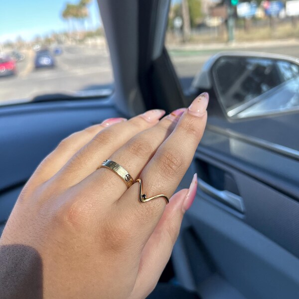 Lulu Double Color Ring - Gold/White