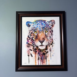 Jaguar Panther Watercolor Painting Print by Slaveika Aladjova, Art