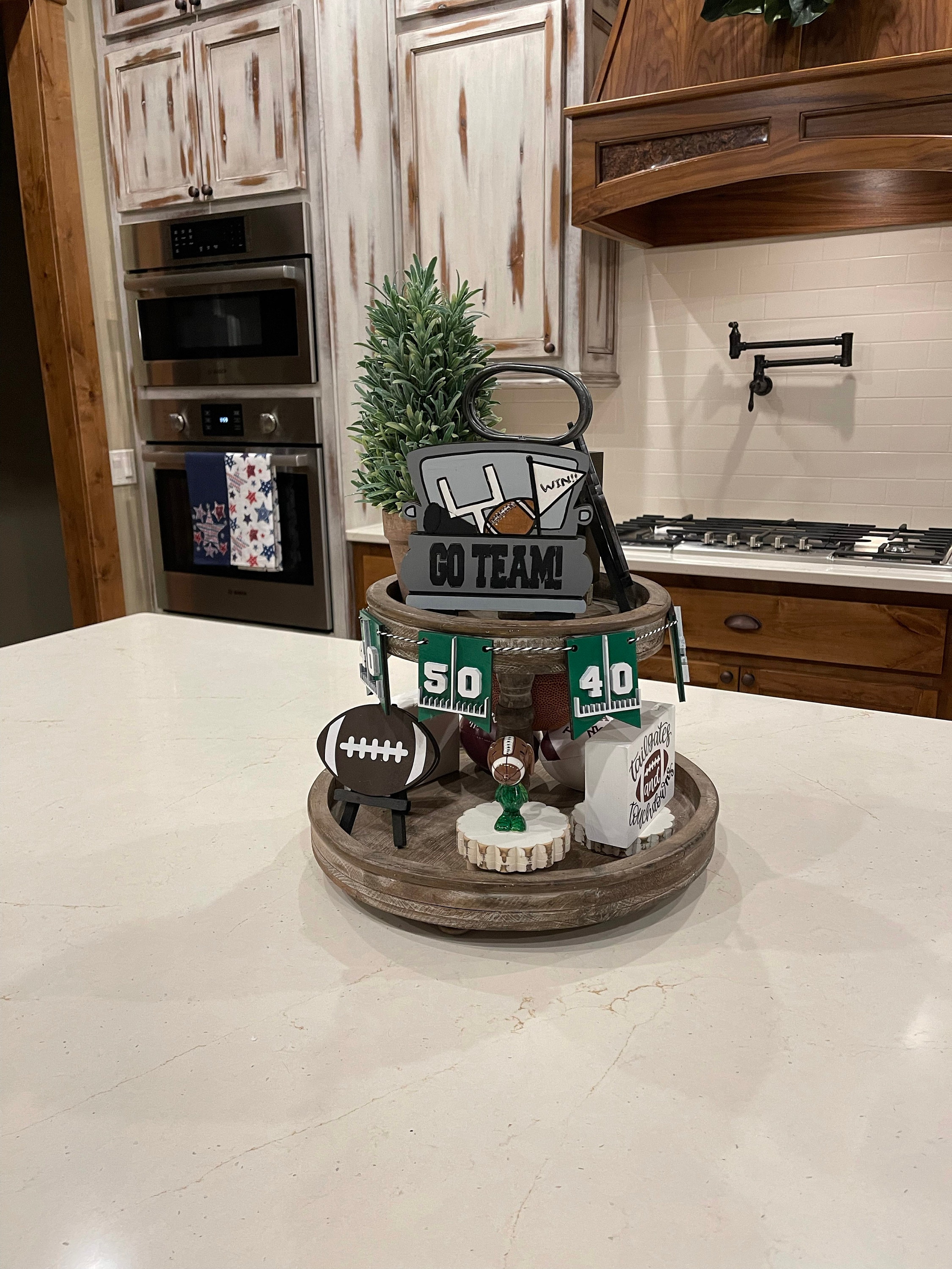 football tiered  tray decor/football decor/football signs/tiered tray signs/football tiered tray/Football decor/Football tray decor