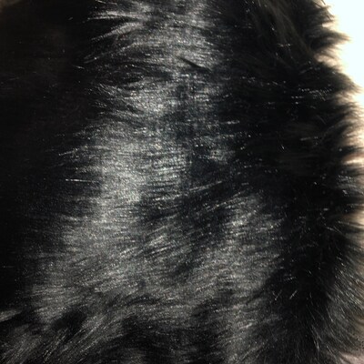 Bianna BLACK Long Pile Faux Fur Fabric, Shag Shaggy Material in Pieces ...