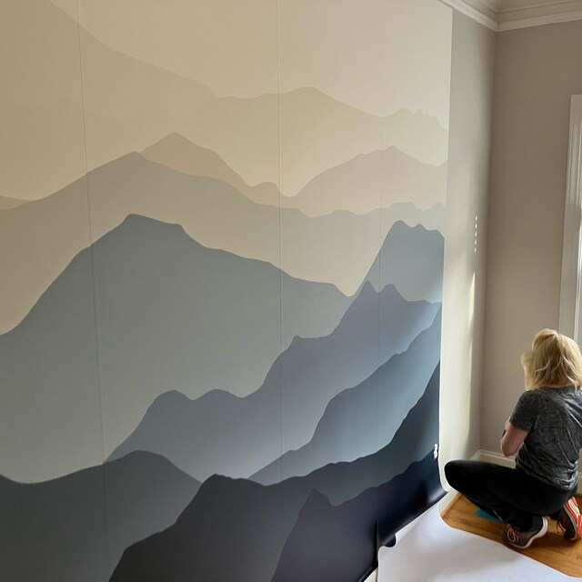 Papel pintado mural de montaña, hermoso paisaje de montañas, póster de pared  de pelar y pegar, montañas de niebla Nursery Wall arte autoadhesivo  extraíble -  España